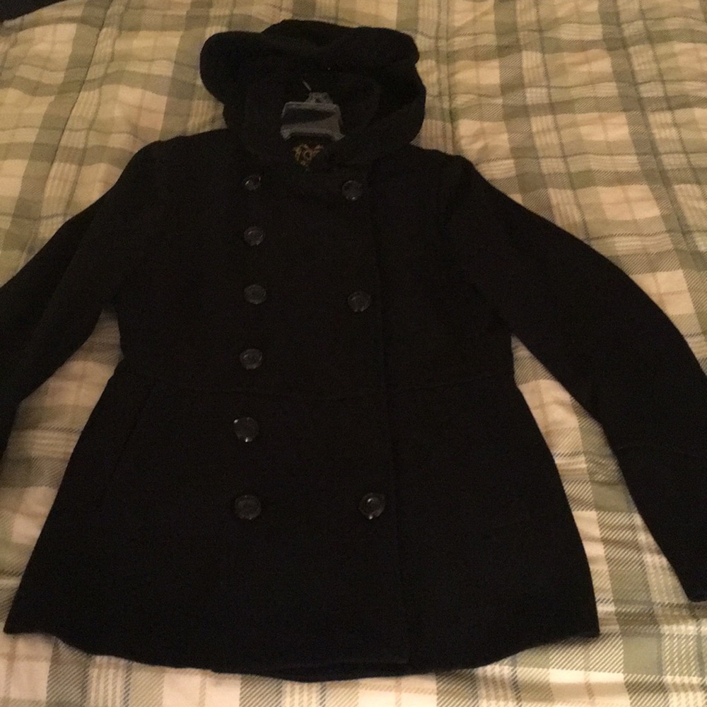 Guess wool coat with removable hood